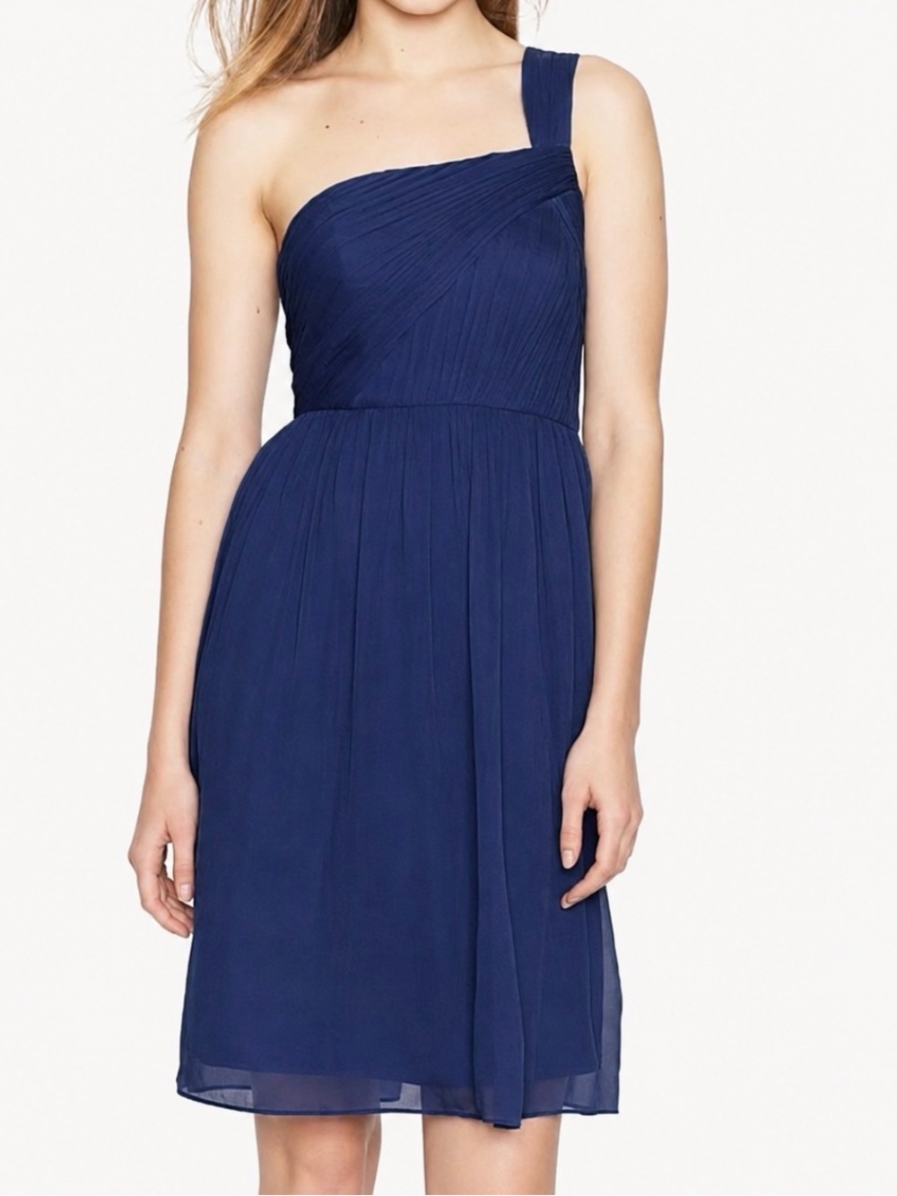 J.Crew Lucienne Bridesmaid Dress in Navy Silk Chiffon, size 4